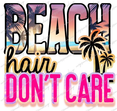 Beach Hair Don t Care Summer Vacaciones Descarga instantánea de imagen