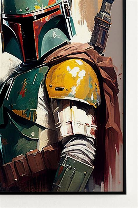 Boba Fett Watercolor Painting Star Wars Wall Art Watercolor Boba Fett