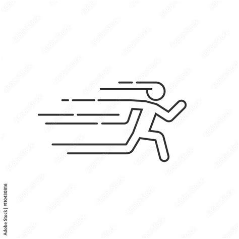 Running Man Vector Illustration With Motion Blur Track Lines Abstract