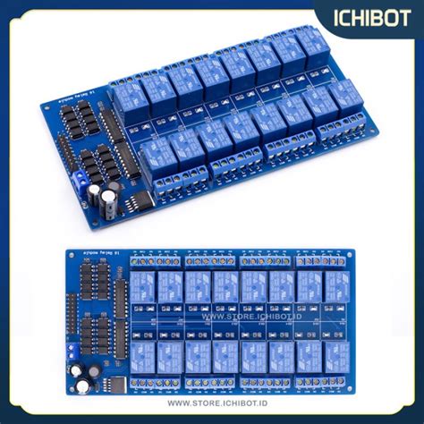 Jual 16 Channel 12V Relay Modul Dengan Optocoupler Dan LM2576 Power