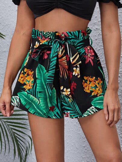 Search Paperbag Waisted Shorts Shein Uk