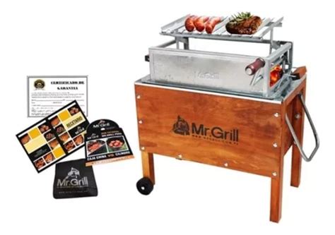 Caja China Mr Grill Mediana Premium Jr Acero Parrilla Cuotas Sin