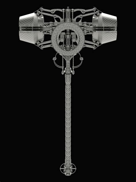 3D Steampunk Hammer Weapon Model - TurboSquid 1269691