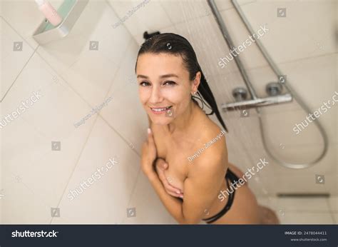 Naked Woman Having Shower Looking Relaxed Stock Photo 2478044411 Shutterstock