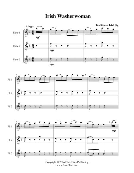 Irish Washerwoman Flute Trio Flute Trio Digital Sheet Music