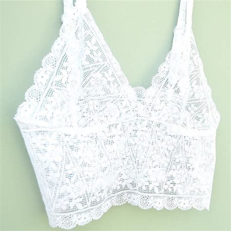 White Sheer Lace Triangle Bra Bralette Intimate Lingerie From