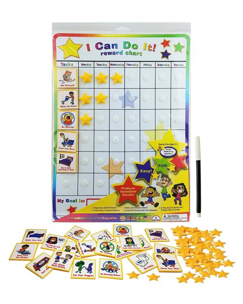 Buy Fun Behavior Reward Chart for Kids – I Can Do It! Chore Chart for ...