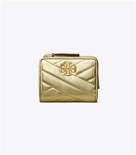 Kira Chevron Metallic Bi Fold Wallet Women S Designer Wallets Tory Burch