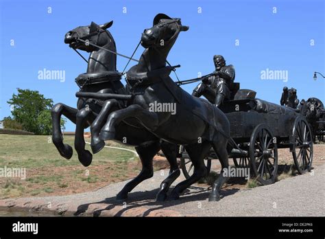 Land Run Monument Stock Photo - Alamy