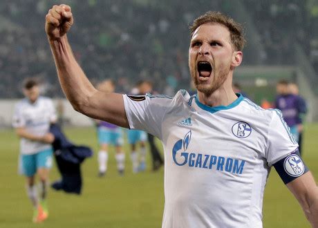 Schalkes Benedikt Hoewedes Celebrates After Winning Editorial Stock