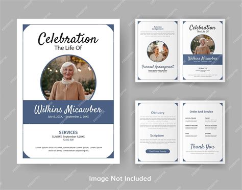 Premium Vector | Funeral Template for Memorial Program Minimalist