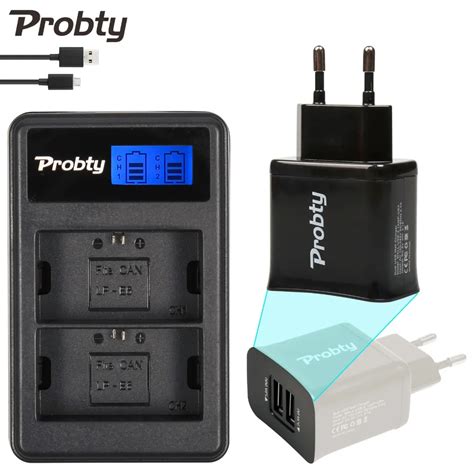 Probty Lp E Lp E Lcd Battery Charger Port Usb Plug For Canon Eos