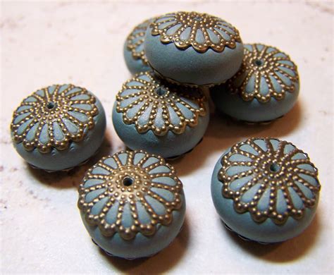 Handmade Polymer Clay Beads Set Denim Blue Jewelry Supplies