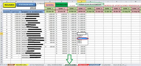 PLANTILLA EXCEL CAJA DE AHORRO