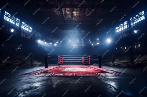 Premium Photo | Empty boxing arena for competitions mixed
