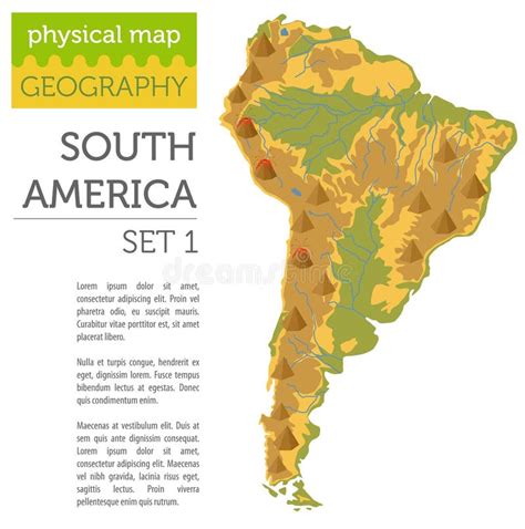 South America Physical Map Elements Build Your Own Geography In Stock