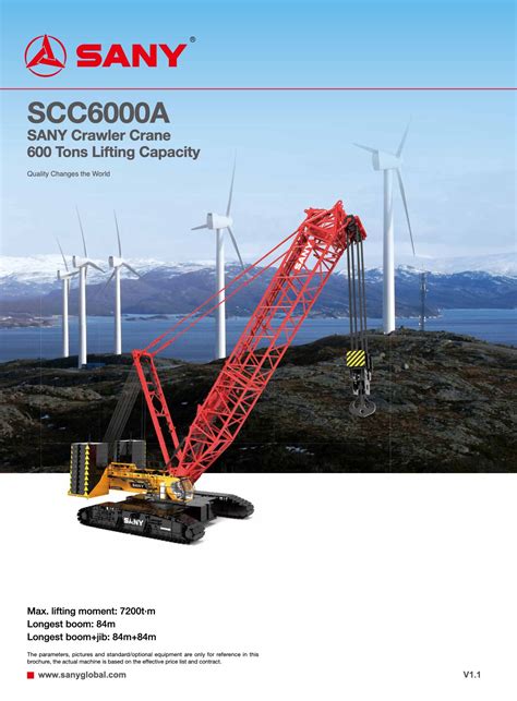 Sany Scc A Crawler Crane Load Chart Capacity Specs Free Pdf