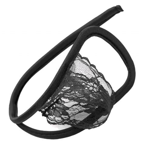 Mens Erotic Lingerie Underpants See Through Floral Lace Invisible C String Thongs Sissy