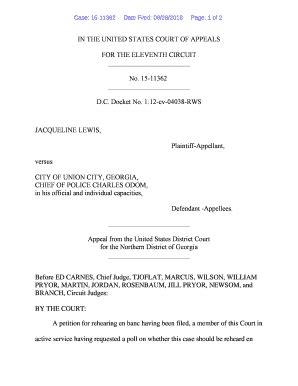 Fillable Online 15 11362 Eleventh Circuit Fax Email Print PdfFiller