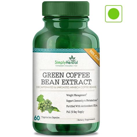 Simply Herbal Green Coffee Bean Extract Pure 800 Mg 100 Natural Weight