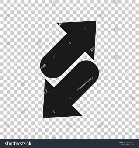 Reverse Arrow Sign Icon Transparent Style Stock Vector (Royalty Free ...