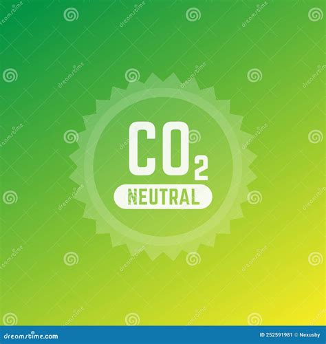 Co Neutral Badge Net Zero Footprint Of Carbon Cartoon Vector