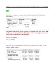 Wk 3 Practice Operating Cycle And Cash Cycle And Cash Budget