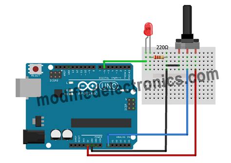 How To Potentiometer Triggers Led Arduino Tutorial Modified Electronics