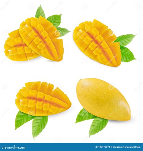 Mango Amarillo Aislado En Fondo Blanco Foto De Archivo Imagen De