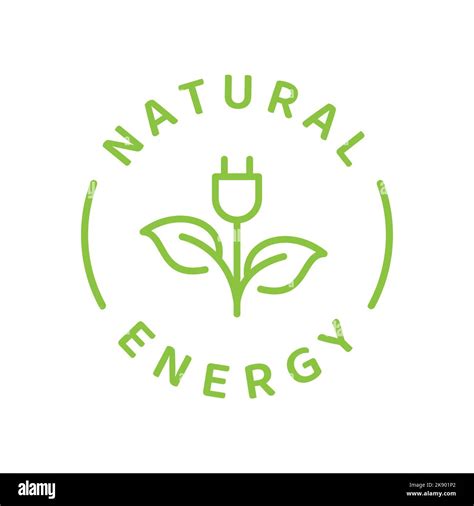 Green Energy Vector Label Sustainable Natural And Renewable Resources Logo Badge Stock Vector