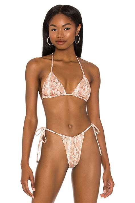 Vitamin A Gia Triangle Bikini Top In Sand Snake REVOLVE