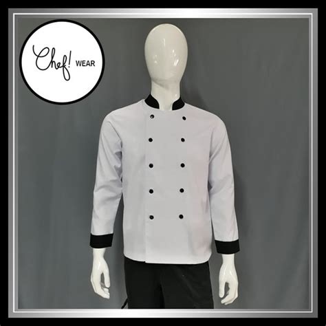 Jual Chef Wear Baju Koki Putih Lengan Panjang Komb Yk S XL Di Lapak