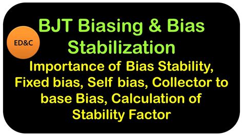 Bjt Bias Stabilization And Stability Factor Calculation Youtube