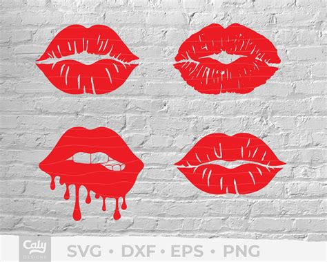 Kiss Lips Svg Lipstick Mark Female Red Lips Mouth Sexy Attractive Lips Print Cut File For