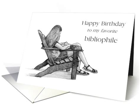 Happy Birthday To Favorite Bibliophile Book Lover Girl Reading Card