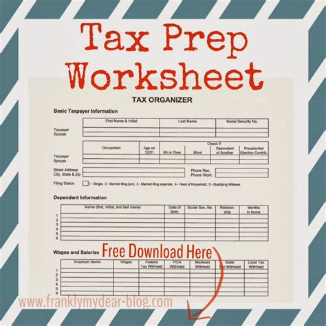 Income Tax Preparation Sheet