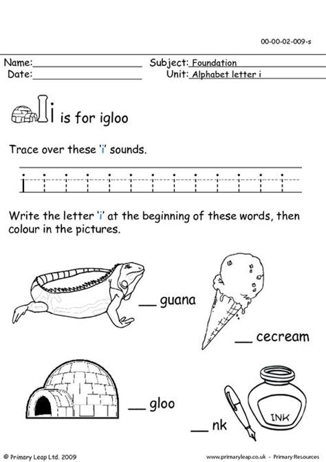 Letter Ii Worksheets