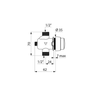 Delabie Robinet Urinoir Temporis Sec Temposoft Encastr Pour