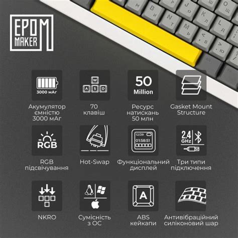 Купити Клавіатура EPOMAKER Shadow X RGB Mechanical Mulan Switch Hot Swap SHX W M White ціна