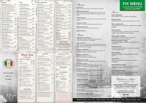 Menu At Ristorante Veneziano Restaurant Birmingham 54 High St