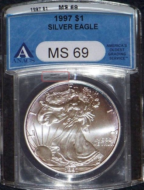 1997 Anacs Certified Ms 69 American Silver Eagle