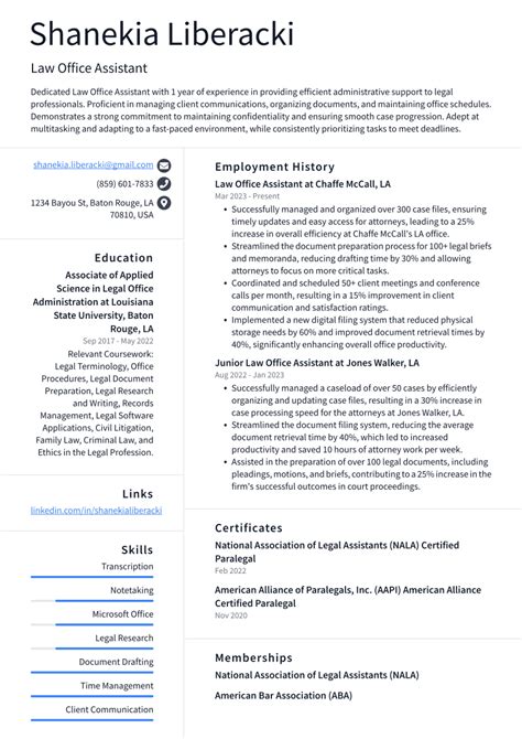 Top Law Office Assistant Resume Objective Examples