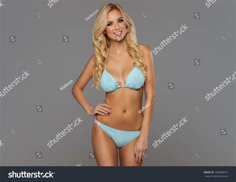 Beautiful Smiling Blond Woman Wear Bikini Stock Photo Shutterstock