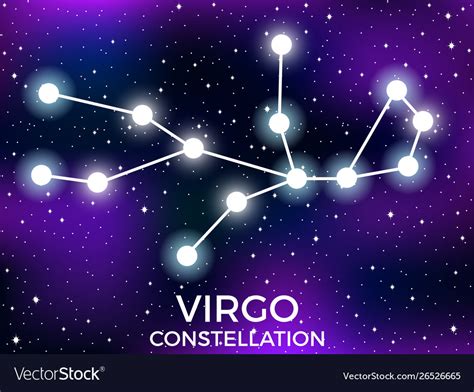 Virgo constellation starry night sky zodiac sign Vector Image