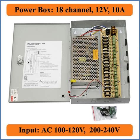 Ch Channel Power Supply Distribution Box V Dc A For Cctv