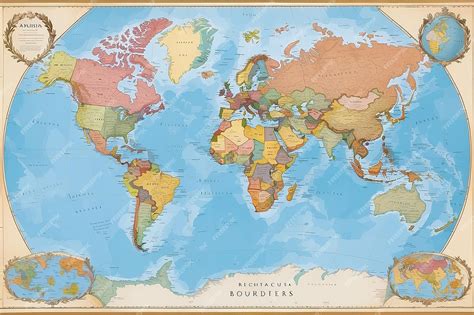 Premium Photo | World map with countries borders