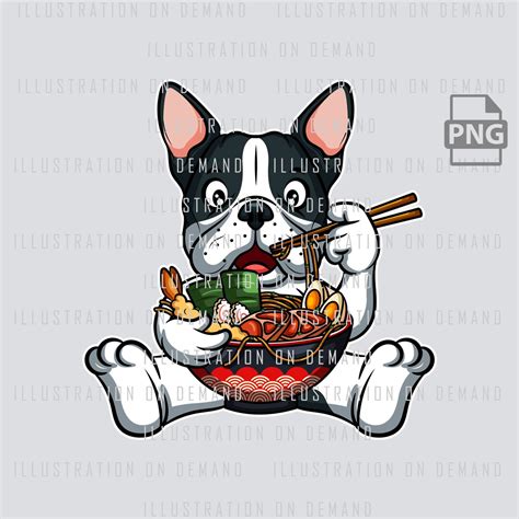 French Bulldog Ramen PNG, Ramen Anime Frenchie Design, Cute Bulldog ...