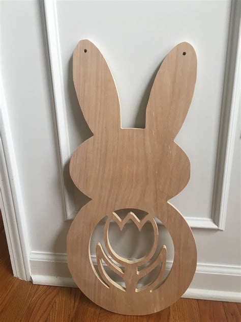 Easter Bunny Wooden Cutout By Thenotsocraftymomma On Etsy Wooden