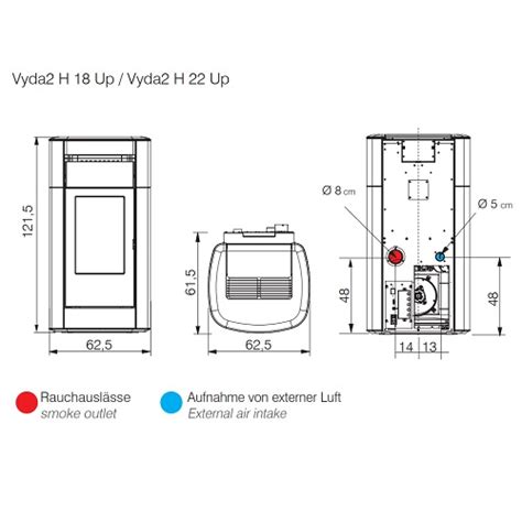 Pelletkachel Edilkamin Vyda2 H 22 Up 22 8 KW Watervoerend