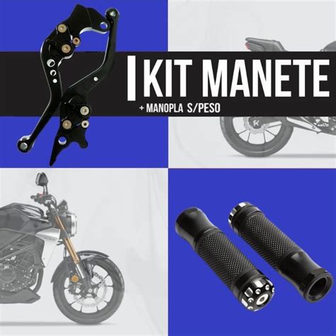 Kit Manete Esportivo E Manopla Moto Xre 300 Bros 150 160 Nx400 Falcon